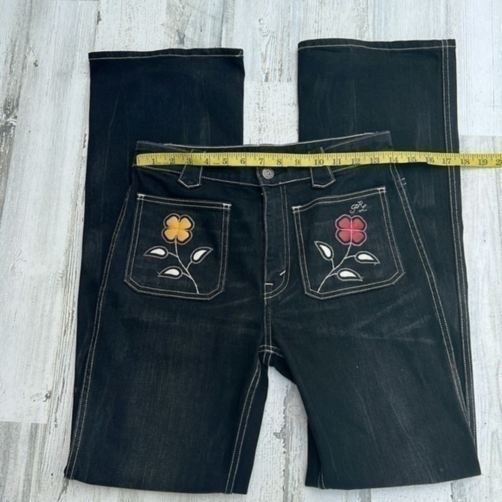 RARE Polo Ralph Lauren Jenn embroidered flared jeans RL Luxury Style - Picture 10 of 16